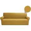 Linea oro Copridivano Salva Divano -, Copridivano Elasticizzato, Copripoltrona, Salvadivano, Coprisofà, Copridivano Compact Gold Sagomato Giallo 3 Posti