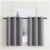 NICETOWN Tende Corte per Finestre Cucina Termiche con Anelli Tenda Oscurante da Interno Cameretta Bambino Decorazione per la Casa 2 Pannelli 107x90 CM Grigio