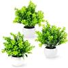 PASCH® Set di 3 piante artificiali come reali (18 cm) in vasi di ceramica bianca, piccole piante artificiali in vaso, piccole piante artificiali in vaso, mini pianta artificiale in vaso