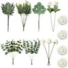 SHUOHONG 49 Pezzi Fiori Finti Realistici Fioris Bianchi Fiori Stabilizzati | Eucalipto Crisantemo Margherite Finte Foglie Artificiali Ortensie Finte Realistiche per Matrimoni, Decorazioni Tavola