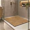 SUNWOOD Pedana Doccia Antiscivolo 60x60 cm | Legno Massello di Pino, Finitura Rovere Chiaro