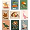 FloralGrace Adorabili Poster Animali per Camera Bambini, Decorazione Parete Bambini con Motivi Animali Armoniosa, Quadri Camera Bambini Moderni, 20 X 30 CM