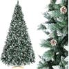LIFERUN Albero di Natale Artificiale 240cm, Supporto in Legno, Super Folto | Albero di Natale Innevato, Effetto Realistico e Rami con Aghi Anticaduta, con 49PCS Pigne, 2196 Punte, Decorazione Natalizia