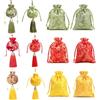Pushiibee Set da 12 Pezzi di Sacchetti Regalo, Sacchetto per Gioielli in 3 Colori, Sacchetti per Gioielli in Broccato di Seta con Coulisse a Nappa e Ricamo Cinese per Regali di Nozze e Feste