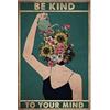 Nayyana Be Kind to Your Mind - Poster vintage da parete, stile hippie bohémien, regalo di incoraggiamento per donne, ufficio, camera da letto, soggiorno, caffetteria, decorazione da parete