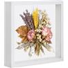 Yudobliss Cornice per Immagini 3D, Cornice Profonda 3D, Cornice Stereoscopica 3D, Cornice per Immagini 20 x 20 cm con Lastra Acrilica Trasparente, Cornice da Parete e da Tavolo, per Fiore, Souvenir, Bianco