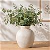 Winter Shore Vaso Ceramica Vintage Beige per Centrotavola, 19 cm | Vaso Shabby per Fiori Leggero, Alto 19 cm, Largo 16 cm, Bocca 8 cm
