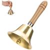 YIYAXIN Campanella a Mano con Manico Legno, Campanelle in Metallo Extra Forte Campana Babbo Natale, Campane Tè Campanello Chiamata Ottone Massiccio Classica per Casa, Scuola, Decorazioni Vacanze, Matrimonio