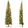 LIFEZEAL Albero di Natale con Luci Incorporate 210 cm | Albero di Natale, con 150 LED e Rami, Slim, con Base Pieghevole in Metallo, Christmas Tree, Gia Pronto