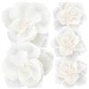 SUNNYCLUE 5 pz. Fiori di Carta Bianca Fiori Artificiali in Carta Crespa Pompon Grandi Decorazioni da Parete 3D Fatte A Mano per Matrimoni Compleanni Feste Centrotavola.