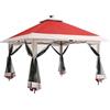 GarveeLife Gazebo Pop-Up 3,6 x 3,6 m, zanzariera One-Push, Altezza | Tetto ventilato impermeabile, 4 sacchi di sabbia inclusi, struttura robusta, montaggio rapido, resistente alle intemperie