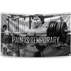 LUIVU Bandiera Schwarzenegger in poliestere con 4 occhielli - Pain is Temporary Motivational Gym Bandiere su un lato - Ispirare il tuo allenamento - Decorazione da parete per palestra - Stay Motivated Cool