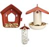 elho BNDL Cosy Window+Suet+silo Feeders con mangiatoia per finestra, rosso toscano