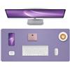 AFIING Sottomano da scrivania in pelle, colore viola, tappetino da scrivania da ufficio, antiscivolo, in pelle PU, tappetino da scrivania per laptop, impermeabile, per ufficio e casa (viola chiaro, 80 x 40