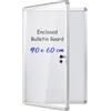 COSTWAY Bacheca Magnetica per Esterno, Bacheca da Parete con Lavagna, Pannello in PET Trasparente, Chiave e Telaio Leggero in Alluminio, per Ufficio, Condominio e Aziendale (Argento,90 x 60 cm)