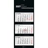 Neumann Verlage GmbH & Co 3-Monatskalender Black 2027: Wandkalender 33x80 cm mit 3 Monaten im Überblick, Datumsschieber, Jahresübersicht, Schulferien, faltbar, für Büro & Homeoffice