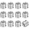 QUARKZMAN Adattatori a vite 1/4-20F a 3/8-16F Acciaio Inox 12 Pezzi | di conversione, 9.5 x 7.5mm, Argento, per treppiede stabile, fotocamera, Monopod/Video DSLR/SLR