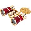 Amagogo Binocolo da Opera 3X25 Ampio Binocolo da Escenario Facile Usare Cannocchiale Galileiano per Concerti, Rosso