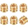 QUARKZMAN Adattatori a Vite Femmina 1/4-20 a Femmina 3/8-16 6 Pezzi | Convertitori in Ottone 10x7.5mm, Stabile per Treppiede Fotocamera Monopiede DSLR, Giallo