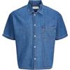JACK & JONES Camicia In Jeans Cropped Fit | Cropped Fit, Maniche corte, Casual, Temperatura massima di 40°C ciclo molto delicato