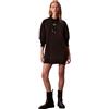 Calvin Klein LS Monologo Premium Terry Hoodie Lv047D229G Abiti da Donna, Nero, XXS