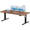 JUMMICO 180×80 cm Scrivania regolabile in altezza, telecomando 4 tasti con funzione memoria e gancio integrato, ideale per ufficio, studio e gaming, Marrone