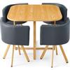 Menzzo Oslo Tavolo, Bois/Gris, L90 x P90 x H75 cm