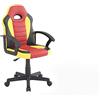 Dmora - Sedia da Gaming Hervey, Poltrona da Gaming Ragazzo, Sedia da scrivania, Cm 56x55h89/100, Rosso e Giallo