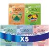 Fria K-Beauty Kit 5 Maschere in Tessuto Biodegradabile Ispirate alla Skin Care Coreana, Adatte ad Ogni Tipo di Pelle, Effetto: Detox, Illuminante, Energizzante, Purificante e Idratante