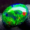 AK GEMS AND JEWELLERY Opale Naturale 4,1 ct Cabochon Nero Etiopia Fire, Pietra Sciolta Ovale 15x12mm