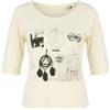 Maison Scotch T-Shirt Donna Taglia S Avorio Maniche 3/4 Girocollo Regular
