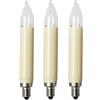 Hellum lampadine a incandescenza di ricambio 3 pz, 12V 3W E10, 902037 | Lampadine di ricambio E10 (Ø10 mm), 20 luci, 3 pz, per esterni, candela a stelo, 22 lm, per catene luminose