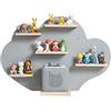 Relaxdays Scaffale Toniebox, magnetico, per Toniebox e 20 Tonies, nuvola, HxLxP: 40 x 61 x 17 cm, grigio