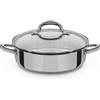 GSW Montreal 990066 - Padella con Coperchio in Vetro, in Acciaio Inox, 38 x 25,5 x 12 cm, Colore: Argento