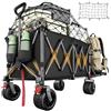 YEAUPE PRO Carrello con Ruote Portatutto, 340 L, 250 kg, Nero | Carrello Spiaggia, Ruote 360°, Doppia Forcella Rinforzata, Doppi Freni, Manico Regolabile, Prato, Campeggio, Con Estensione