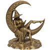 DRW Statuetta strega seduta sulla luna, colore bronzo, realizzata in PLA | 15,4x13,6x18 cm