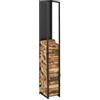 Relaxdays Scaffale Portalegna da Interno in Acciaio, per Ceppi da Camino, HLP: 157x23,5x30 cm, Porta Legna Ardere, Nero