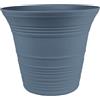 The HC Companies Vaso rotondo da 22,9 cm Sedona con irrigazione autonoma, vaso decorativo in plastica leggera per piante da interno ed esterno, colore blu ardesia
