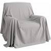 Italian Bed Linen Telo Copridivano Tinta Unita Max Color - Telo Arredo Divano Made in Italy - Telo Copritutto 100% Cotone, Grigio Chiaro, 1 Posto