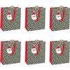 Eurowrap - X-32793-3Cpack - Pack 6 sacchetti regalo Natale 21,5x10,2x25,3cm