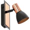 Eglo LED Lampada da Parete Barnham, Faretto da Parete, Lampada da Muro in | Metallo, Lampada per Soggiorno Nero e Rame, Lampada per Corridoio, Spot con Lampadina GU10, luce calda
