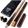 CUESOUL 3/4 57" 18oz Stecca da Biliardo Snooker, Punta 9.5mm con Custodia | Estensione 6"+telescopica, frassino e noce, design classico con custodia. Regalo ideale.