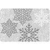 GrAtka Zerbino da Esterno, Zerbini Antiscivolo per Ingresso Interno, Tappeto per Patio Esterno 40x60 cm, Fiocchi di Neve Scintillanti Grigi Argento E Bianchi Natalizi