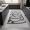 Teppich-Traum Tappeto da cucina grigio nero tazza con cuore, 80 x 300 cm | Bordi grigio e nero, resistente, facile da pulire, retro antiscivolo, adatto per persone allergiche, privo di sostanze nocive