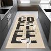 CARPETIA Tappeto da cucina tipografia caffè beige nero 80 x 300 cm | Fibra di polipropilene resistente, di facile manutenzione e resistente alle macchie, adatta alle persone allergiche