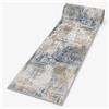 Mazovia Tappeto Runner Corridoio 70x100cm Crema Grigio Astratto | Tappeto Runner Cucina Camera da Letto Beige Riscaldamento a Pavimento Venduto al Metro Anallergico Robot Aspirapolvere