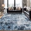 Terven Tappeto Salotto Tappeto Antiscivolo Astratto Lavabile 240x300cm | Tappeto moderno in gomma, antimacchia, a pelo basso, pieghevole, per casa, cucina, dormitorio, colore: blu oceano
