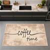 Teppich-Traum Tappeto da cucina beige marrone Coffee-Time, 80 x 300 cm | Scritta melange Coffee, resistente, facile da pulire, retro antiscivolo, per persone allergiche, privo di sostanze nocive