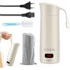 PORFOYO Bollitore da viaggio piccolo, 400 ml, mini tazza elettrica portatile, bollitore elettrico, bollitore da viaggio con 4 livelli di temperatura regolabili per tè, caffè, latte per bambini, colore bianco