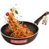 AKITAInk Wok Antiaderente Nido d'Ape per Induzione, Padella Alta in Alluminio con Rivestimento Antigraffio, 28 cm